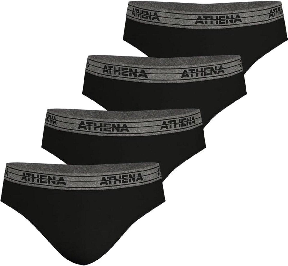 Set van 4 boxershorts voor heren, 100% katoen, zwart