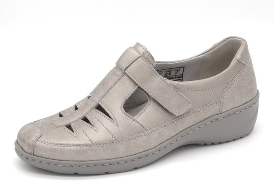 Waldläufer Dames Bandschoen - 607501-131-070 Gris clair Métallisé - Largeur K - Taille 6½ (40)