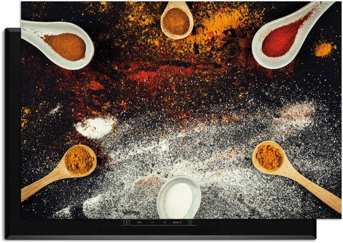 KitchenArt - Spice Fusion – Inductie Beschermer - 91.6x52.7 cm - Kookplaat Beschermer - Luxe Afdekplaat Inductieplaat - Anti-slip & Oprolbaar - Beschermmat Inductiekookplaat