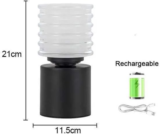 LED Bedlamp, Draadloze Draagbare Aanraakbare Tafellamp met 3 Modi, USB Oplaadbare Magnetische Nachttische Lamp met Timer, Nachtlamp voor Slaapkamer, Babykamer en Camping zwart van Merkloos — afbeelding 5