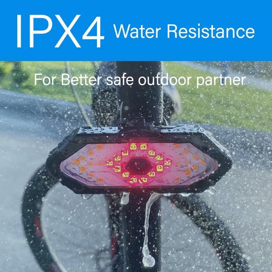 Bike Tail Light with Turn Signals - USB Rechargeable - Wireless Remote - IPX4 Waterproof - Ultra Bright LED Safety Light — afbeelding 2