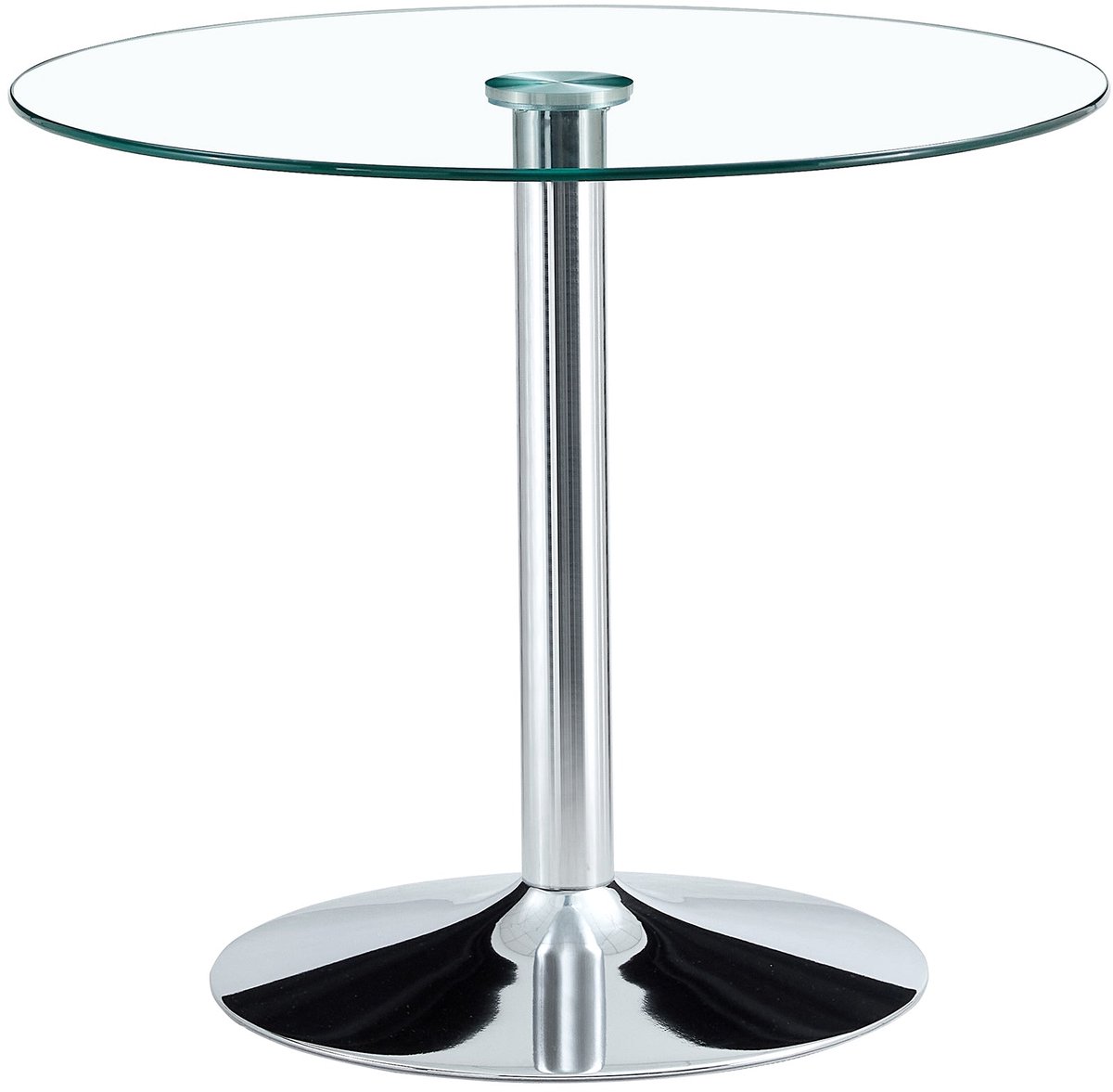 Merax Ronde Glazen Bartafel – 85 cm Diameter – Moderne Minimalistische Hoge Tafel – Gehard Glas – Stabiele Metaalvoet – Luxe Design – Transparant Zilver