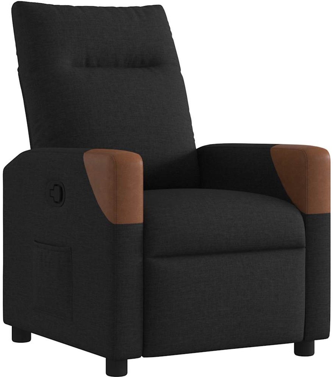 vidaXL Fauteuil - verstelbaar - stof - zwart zwart en bruin