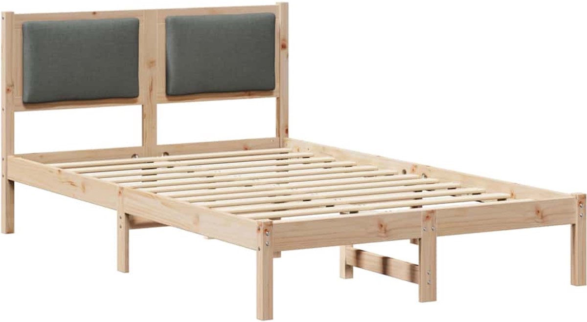 vidaXL - Bedframe - Donkergrijs - 120 - x - 190 - cm - Massief - grenenhout