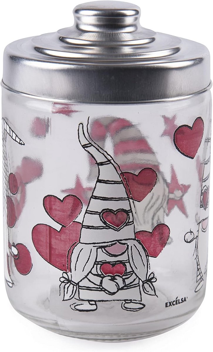 Gnome Sweet Home voorraadpot met deksel - 800 ml glazen opbergpot