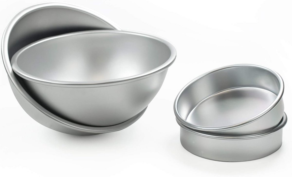 Aluminium Taartvormen Set - Bal en Halfrond - Perfect voor Sporttaarten