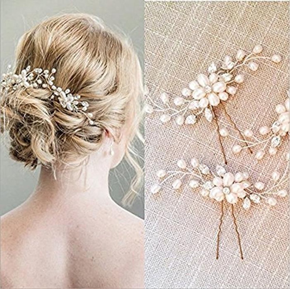 Haarspelden voor Bruiloft met Kristallen - Elegante Hoofdtooi voor Vrouwen