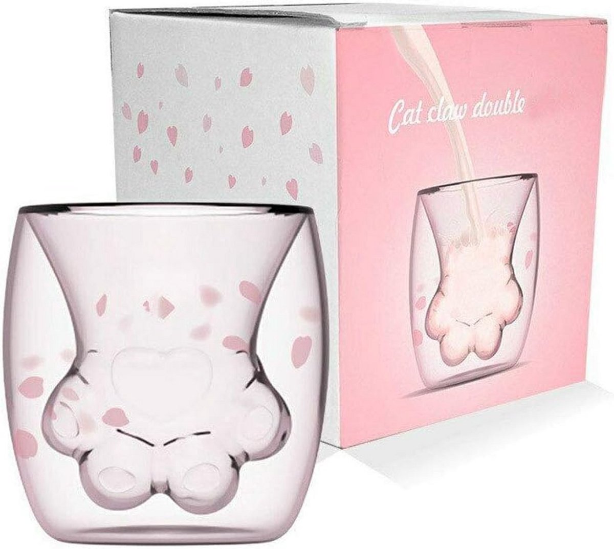 Schattige kattenmokken - Dubbelwandige 3D glazen mokken voor melkthee