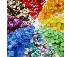 500‑Delige Sprankelende Glasmozaïektegels 1x1 cm – Glinsterend Geruit DIY Kunst & Knutselen