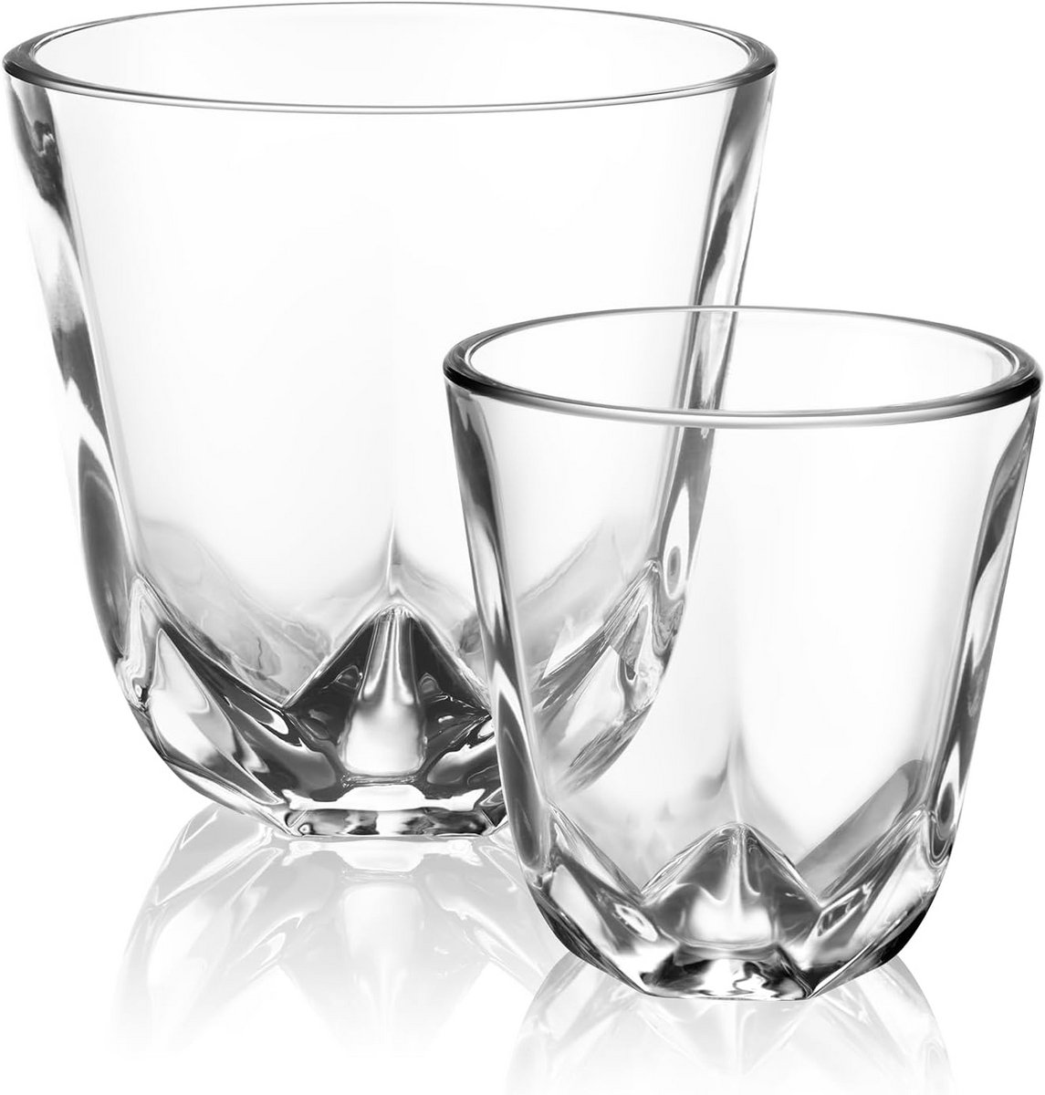 Set van 2 Koffiekopjes - 60 ml & 200 ml - Achtzijdig Ontwerp - Vaatwasmachinebestendig