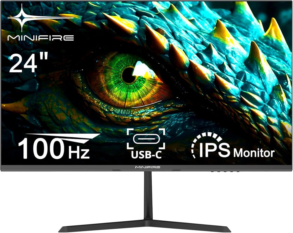 24 inch monitor met USB Type-C, 100 Hz, FHD 1080P, flikkervrij en oogverzorging