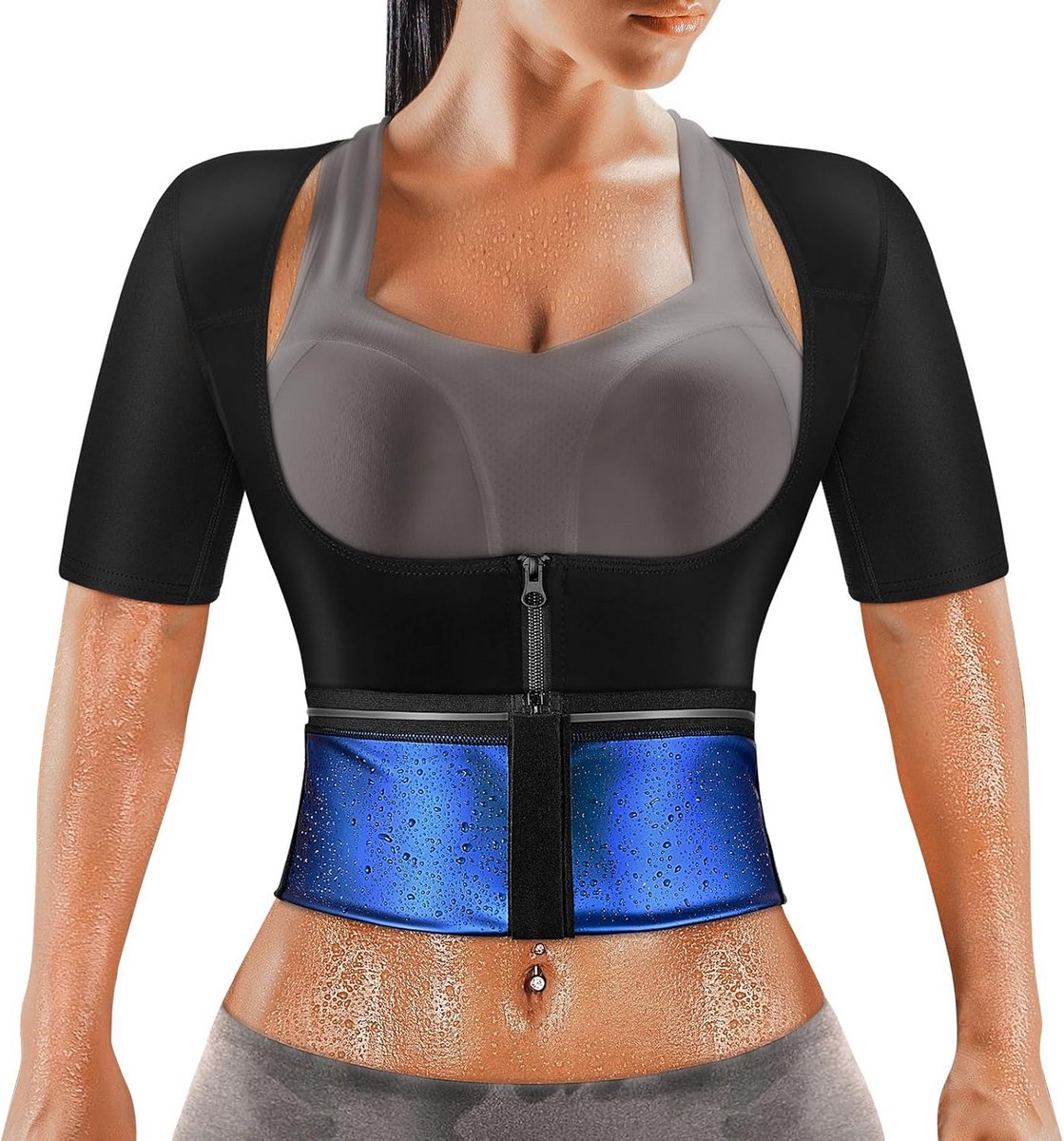 Saunapak voor dames - Gewichtsverlies, Zweetshirt en Tailletrainer