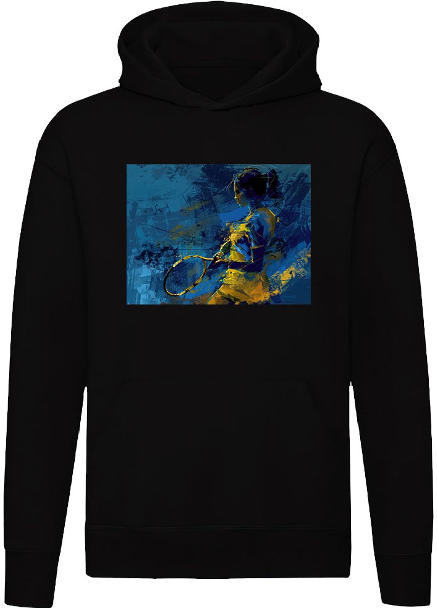 Tennis Schilderij Hoodie - unisex - Kunst - Sport - Tennisracket - trui