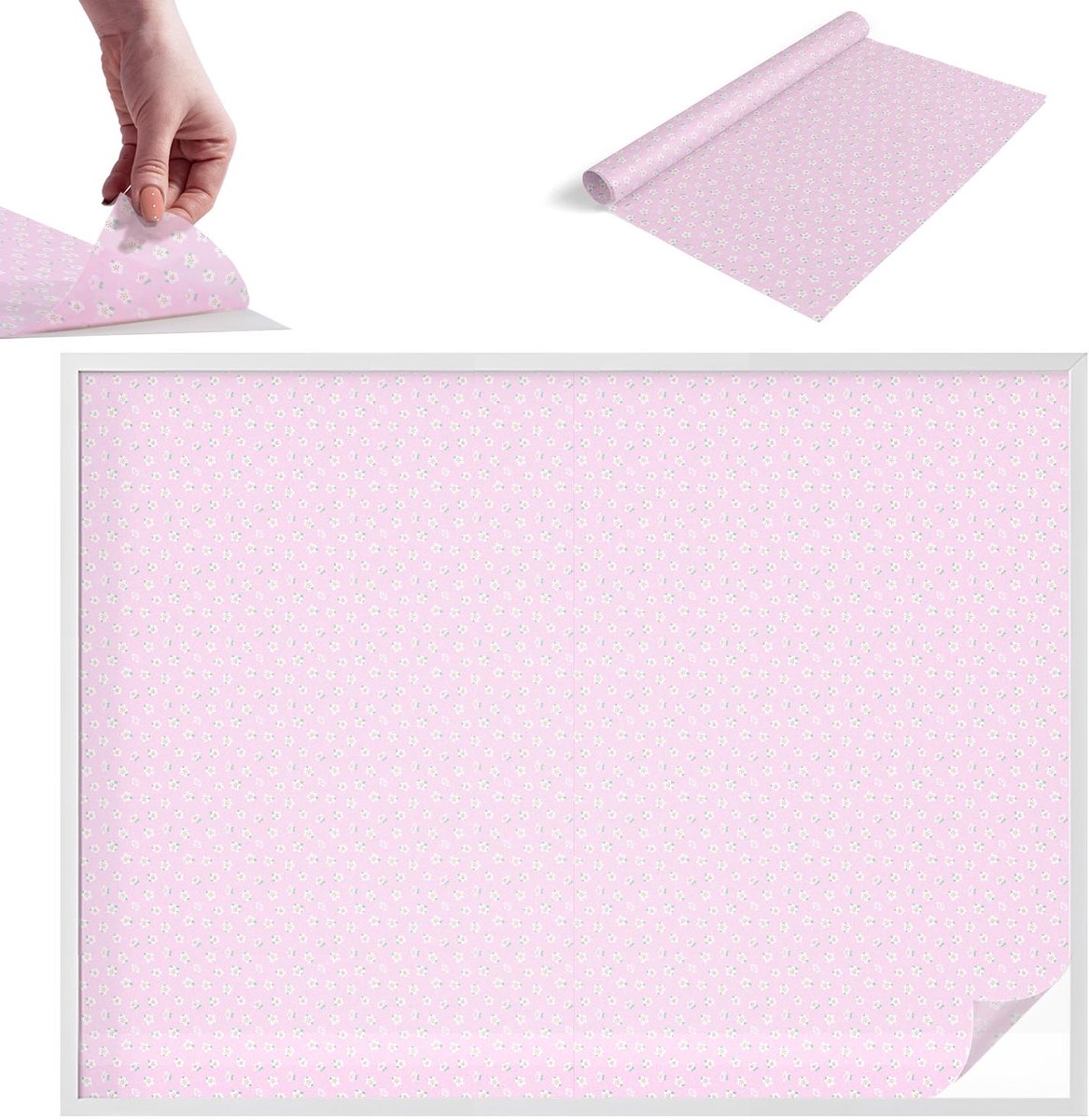 TULUP Raamfolie Anti inkijk - Bloemenpatroon Melkglas Folie - 200x146 cm - Roze Anti inkijk Raamfolie Glas in Lood - Zonwerende Raamfolie - Voor de slaapkamer, badkamer en kledingkast. - Privacy Folie Raam Glas in Lood Roze - Bloemenpatroon