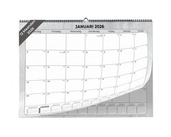 Systemyze Maandkalender 2026 Ophangbaar 12 Maanden - Kalender - Jaarkalender - Maandplanner - Wandkalender - Jan 2026 t/m Dec 2026 - 43 x 33cm