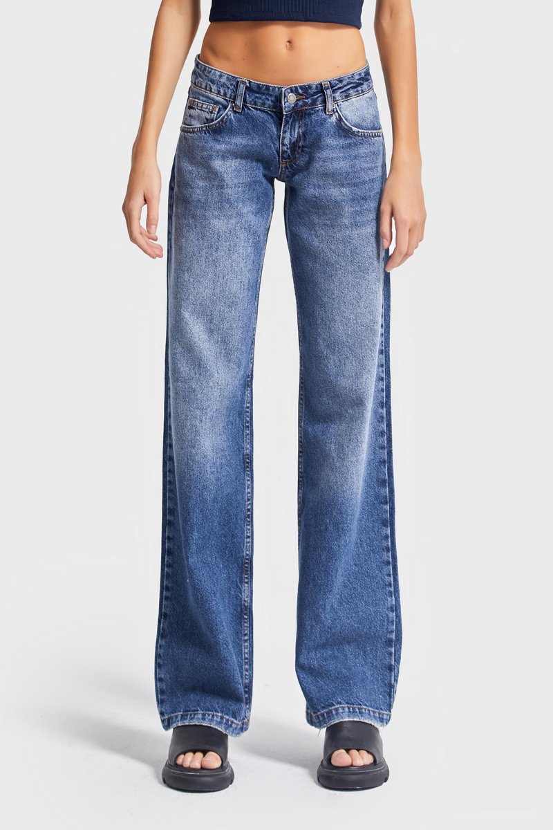 It's Basic - Straight Low Rise Jeans - Royal Blue