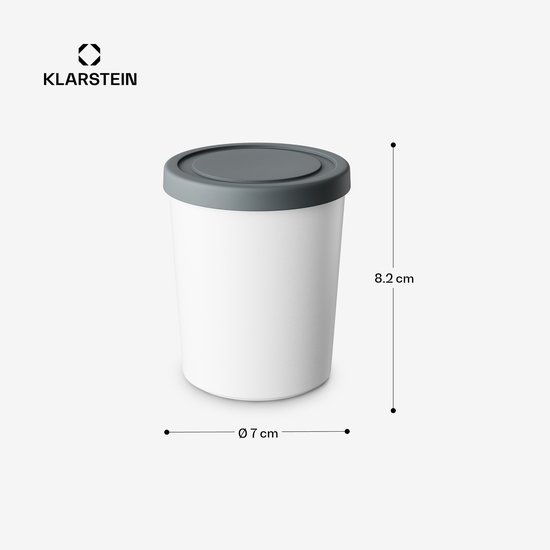 Klarstein ijsbakjes met deksels - set van 4, elk 180 ml, stevig plastic, vaatwasmachinebestendig, lichtgewicht, ijsbakjes voor ijs, yoghurt en slushies, accessoire voor ijsmachines van Klarstein — afbeelding 3