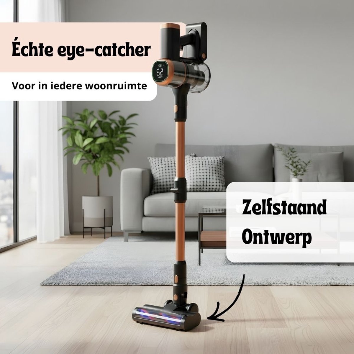 BambiClean Cubby Steelstofzuiger - Draadloos en Zonder Zak - afbeelding 3