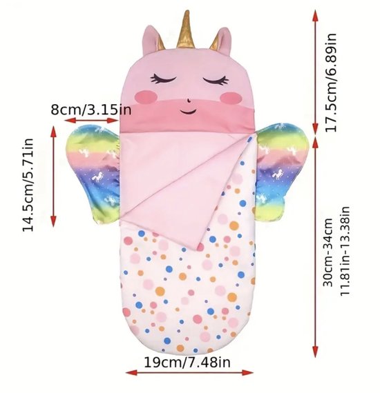 Poppenkleding - poppen draagzak - set Unicorn - 4 delige poppenset - poppendraagzak - baby born - baby Annabel -poppenslaapzak - cadeau set - cadeau tip - kinderspeelset pop — afbeelding 5