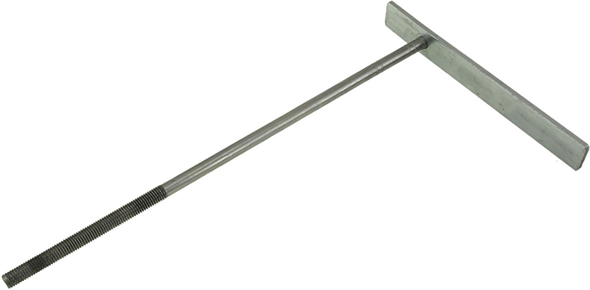 Muurplaatanker M12 - 400 mm - Excentrisch - Verzinkt - Geschikt voor Dakverankering - Maximale Spouwdikte 125 mm - Totale Lengte 400 mm - Kleur Zilver - Stabiel Bevestigingsmateriaal