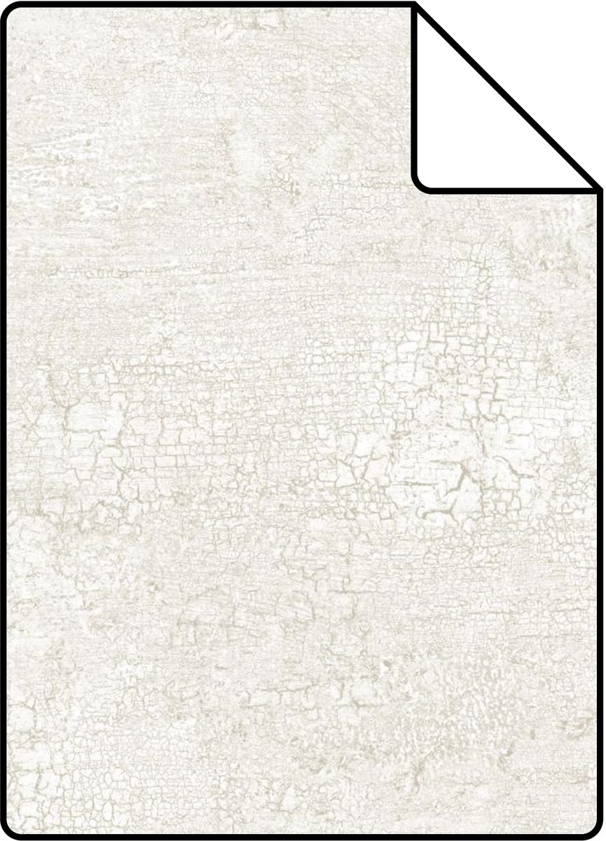 Proefstaal Origin Wallcoverings behang natuursteen met craquelé effect wit - 26.5 x 21 cm - 347564-S