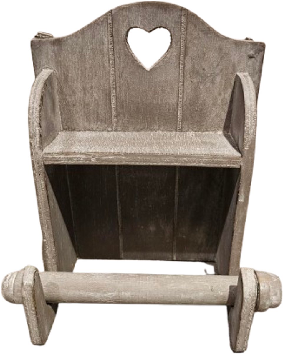 Toiletrolhouder hout taupe decoratie cadeau landelijk
