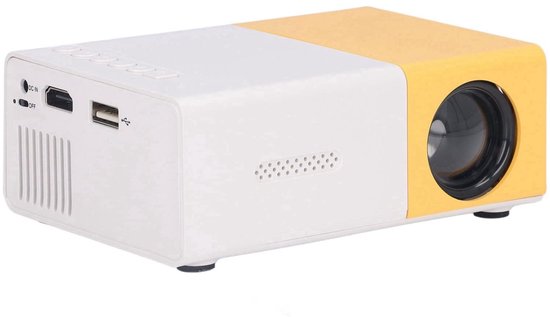 Full HD 1080P DLP Mini Projector LED Lichtbron 24-60 inch Compact Draagbaar HDMI USB VGA Geel