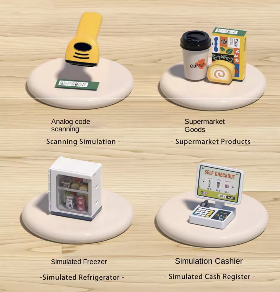 OODBLUE Supermarkt Speelgoed Kassa – Interactieve Speelset met Scanner, Licht & Geluid – Inclusief Speelgeld & 46 Accessoires — afbeelding 10
