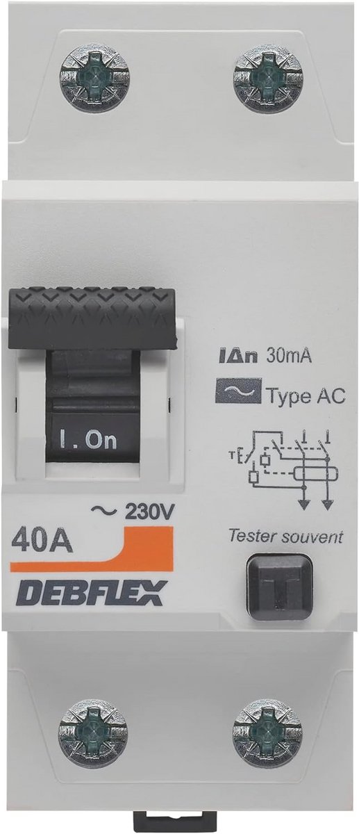 Aardlekschakelaar 2P 30mA 40A - Elektrische Veiligheidsschakelaar voor Huishoudens