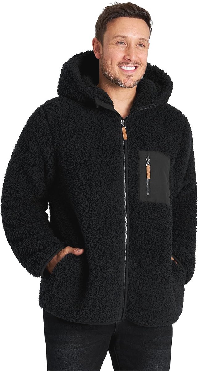 Fleece Hoodie voor Mannen - Fluffy Fleece Jacket met Rits