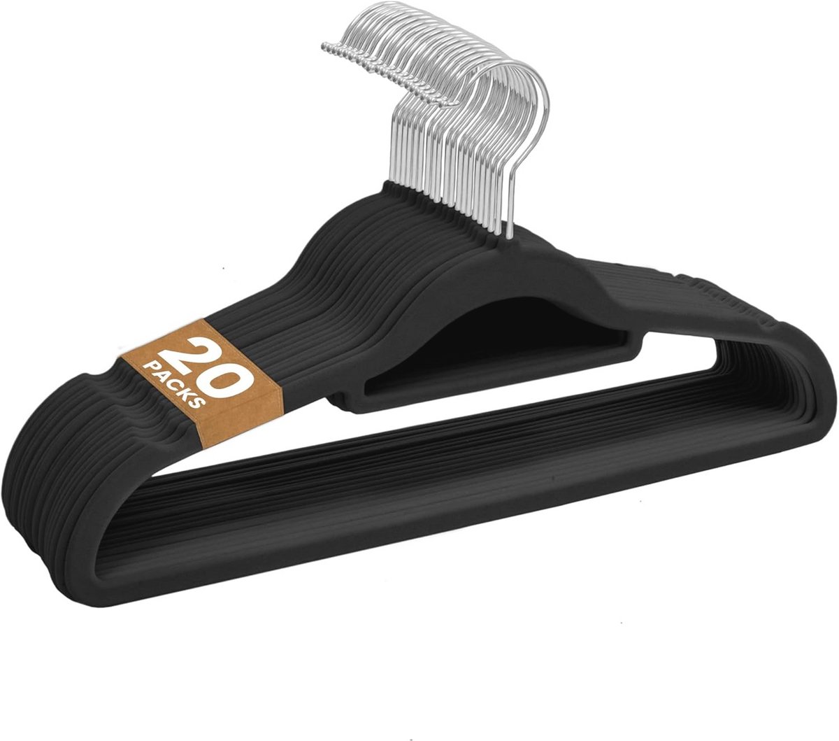 20 Stuks Fluwelen Kledinghangers - Antislip Design & Ruimtebesparend voor Kledingopslag