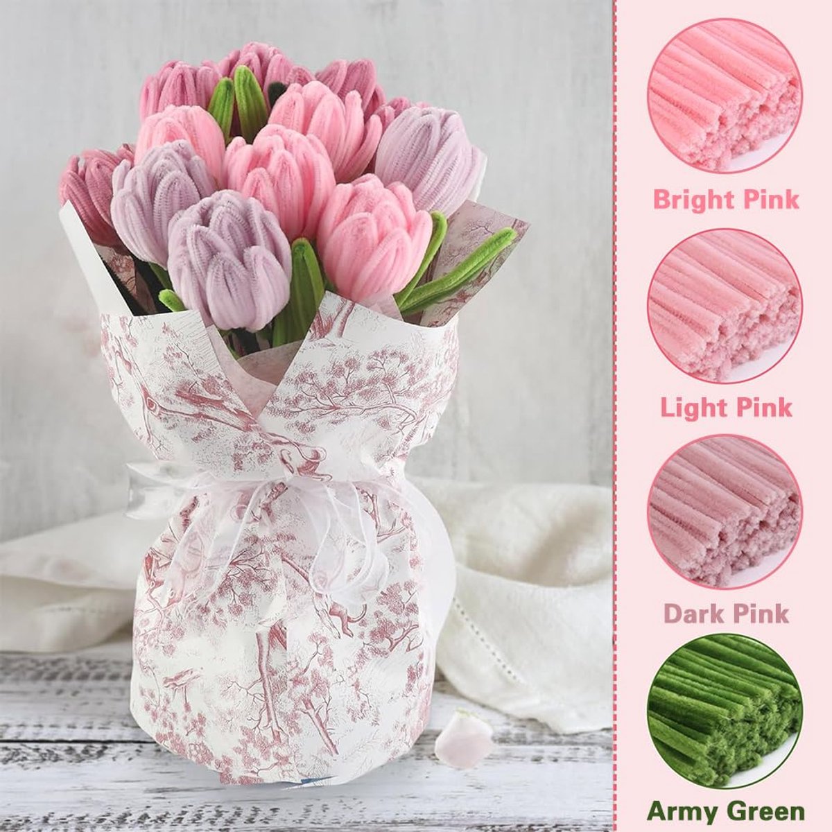 Pijpenreiniger, bloemen, 300 stuks, pijpenragers