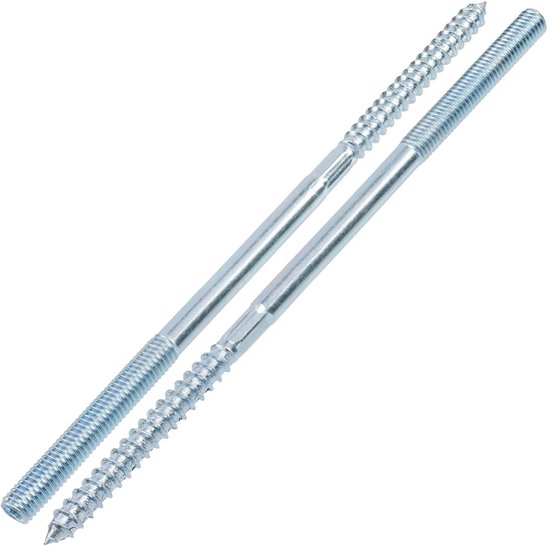 M10 x 140 mm (100 stuks) Stockschrauben met dubbel schroefdraad - schroefstiften - roestvrij staal VA A2 V2A - roestvrij | AGBERG