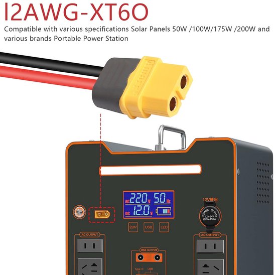 ELFCULB 10 AWG SAE auf Anderson Stecker Kabel, 45A Adapter Verlängerungskabel 6mm² für Solarpanel, Tragbare Powerstation, Wohnmobil & Solargenerator – 1,8m