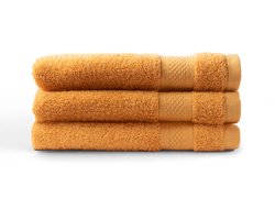 DoubleDry Hotel Badhanddoeken 70 x 140 cm – Set van 3 – 100% Katoen 500 g/m2 – Zacht & Absorberend - Okergeel