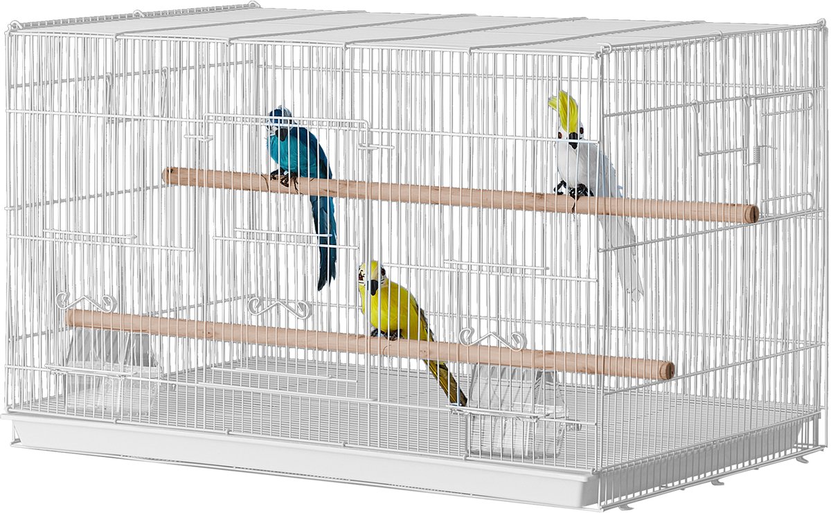 VEVOR Vogelkooi Parkietenkooi Vogelhuisje Vogelmaker 760x460x455mm Wit thumbnail 2