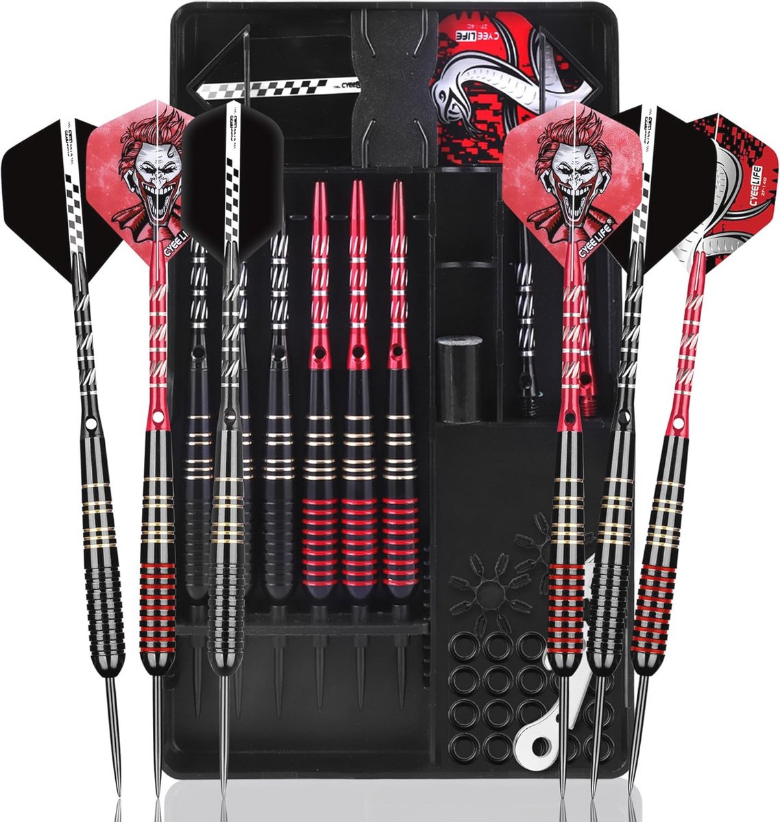 Professionele Dartpijlen met Metalen Punt - 6 Stuks, 24g, Aluminium Schachten en Accessoires