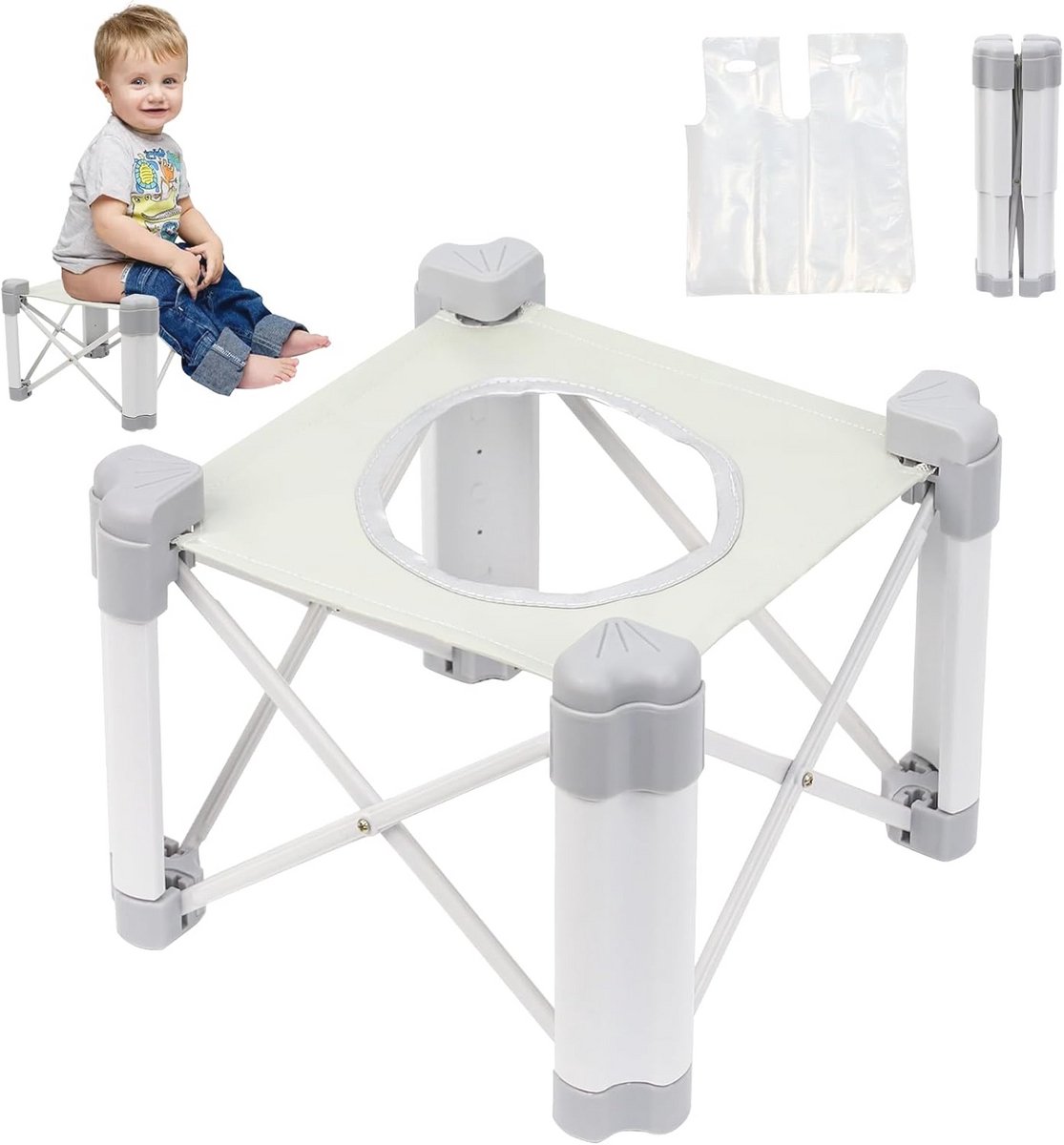 Opvouwbaar Kinderpotje voor Onderweg - Draagbaar en Compact Babytoilet