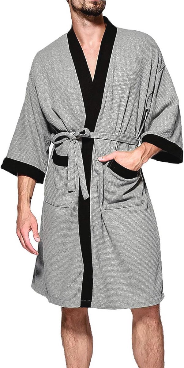 Lichte Heren Badjas van Katoen - Ademend en Water-Absorberend voor Zomer en Fitness