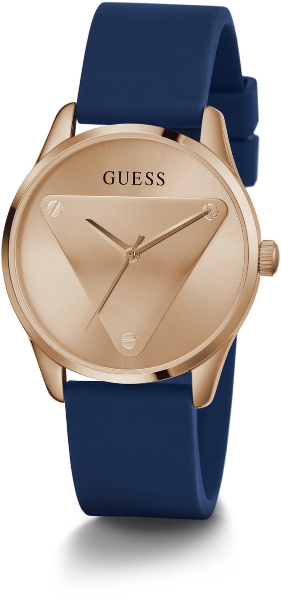 Guess Emblem Analoog Horloge Marine Kast: 100 % Roestvrij Staal | Band: 100 % Siliconen 36 GW0509L1