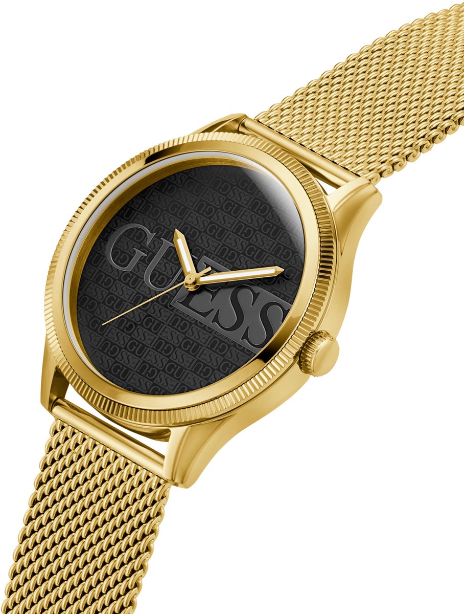 Guess Gd Reputation Analoog Horloge Gouden Toon Case: 100% Gerecycleerd Staal | Armband: 100% Mesh-Materiaal 44 GW0710G1, GW0710G2
