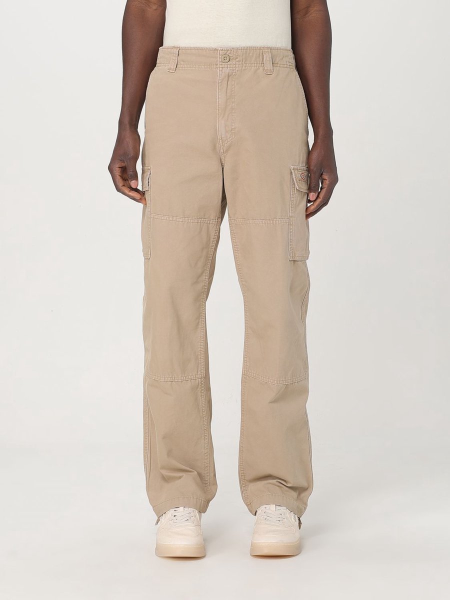 Cargo Pants Relaxed Fit Utility Pockets Sand Creme