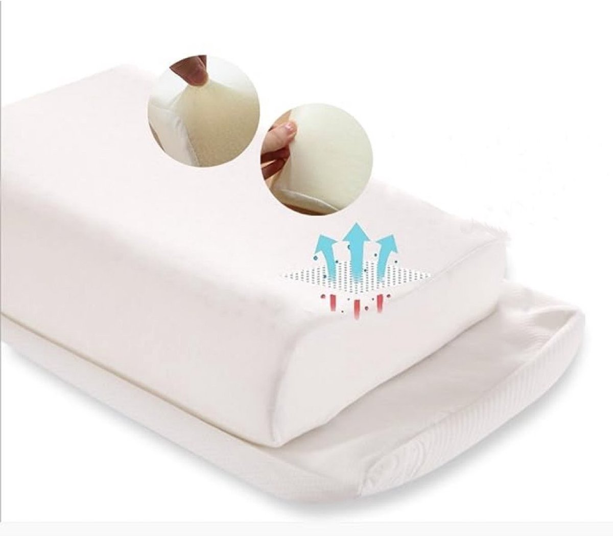 Dubbel Golf Geheugenschuim Nek Kussen – Ergonomisch Orthopedisch Kussen – Anti-Snurken & Ademend – Met Wasbare Bamboe Hoes