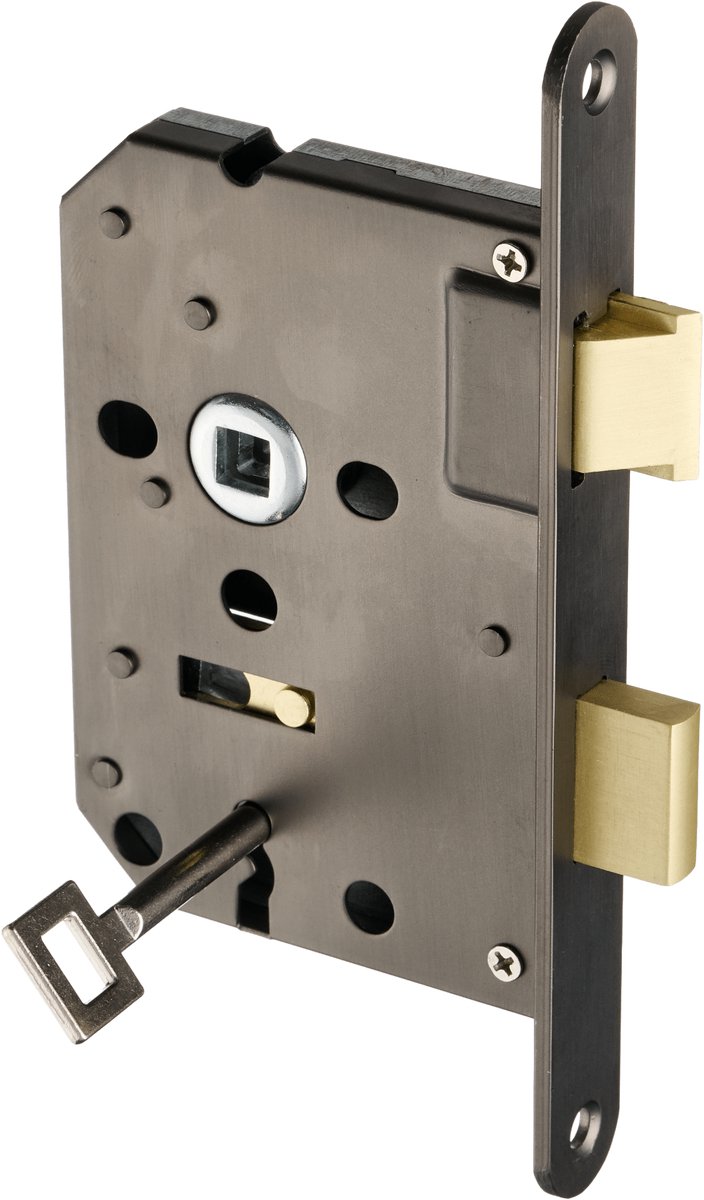 Ostiumhome® - Binnenwerk - Klavierslot Gun Metal - Loopslot met Sleutelgat - SL56 mm - Inclusief montagemateriaal