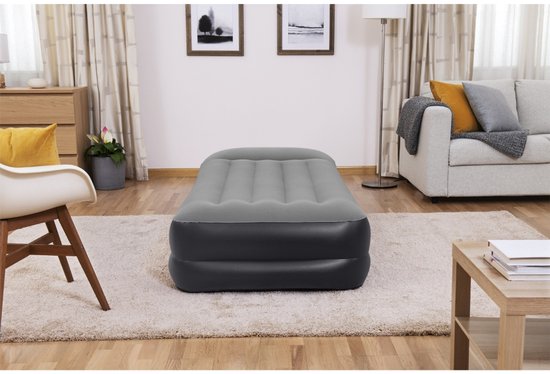 Bestway - Luchtbed - 1-Persoons - 97×191×46 cm - Grijs - Met Ingebouwde Elektrische Pomp - Incl. 3-in-1 Opbergtas - 1-persoons Luchtbed - Luchtbed Met Pomp - Luchtbed Voor Binnen Gebruik - Luchtbed Met Kussen - Luchtbed Voor Gasten van Merkloos — afbeelding 2