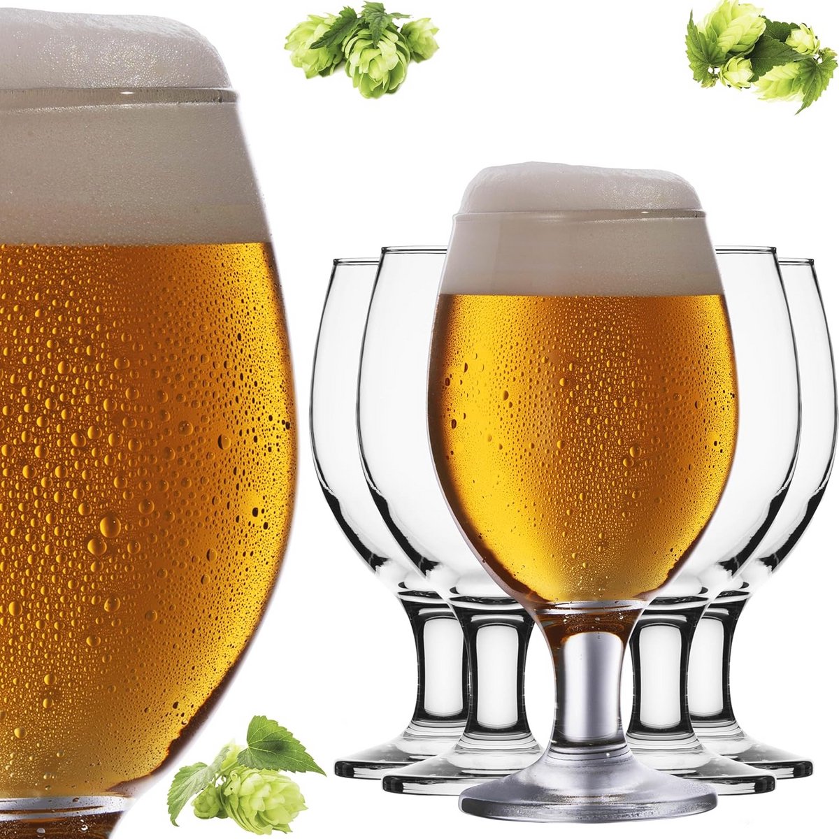 Set van 6 Bierglazen Tulpen 300 ml - Sterk Glaswerk voor Lager en Speciaalbier