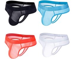 4-Pack Transparante Heren Slips Bikini Ondergoed Set Dunne Sexy Onderbroeken