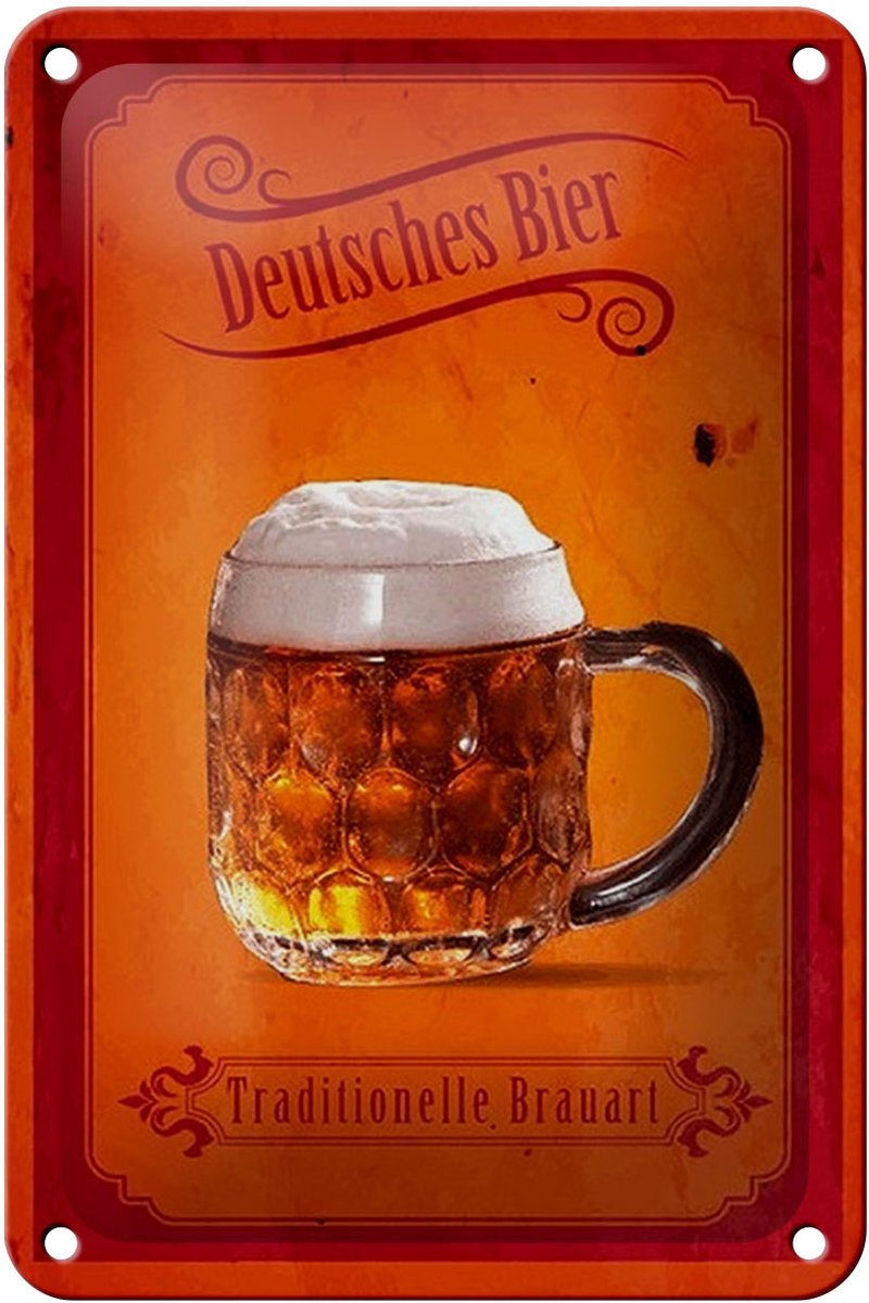 Blechschild Spruch 12x18cm Deutsches Bier traditionelle