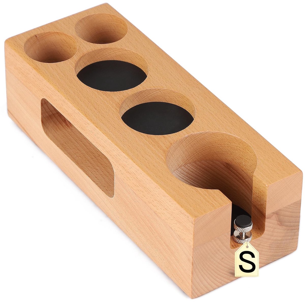 Unyqoos® Houten verstelbaar tamperstation voor professionele en thuisbarista's