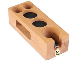 Unyqoos® Houten verstelbaar tamperstation voor professionele en thuisbarista's